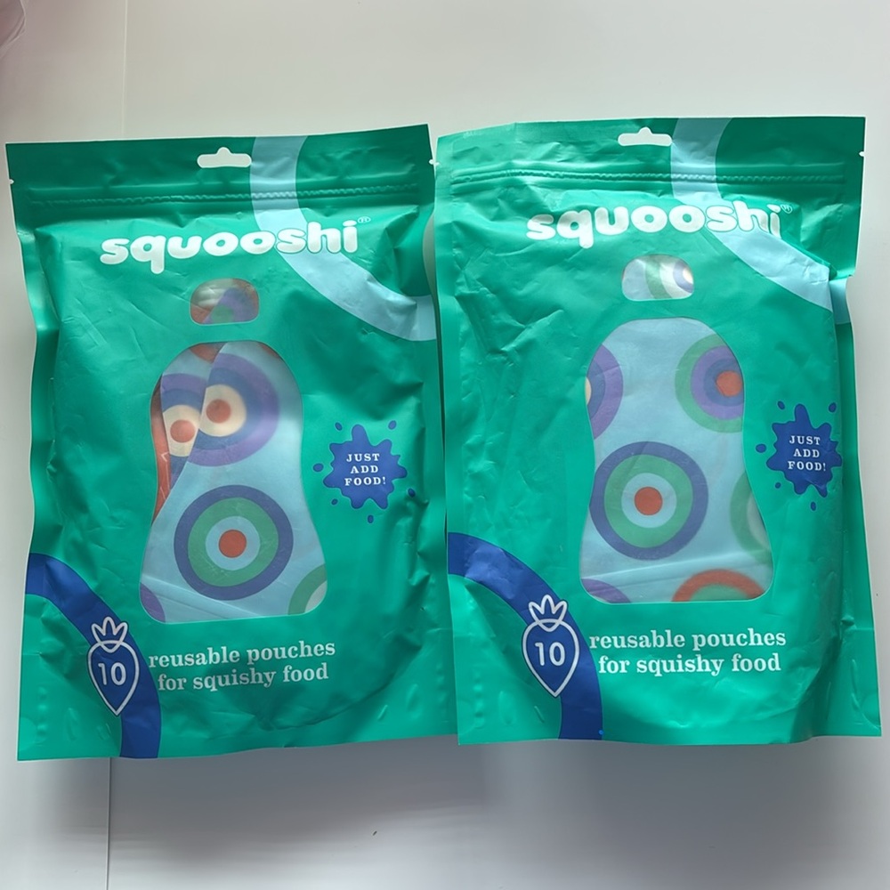 20 (2 packages ) Squooshi Reusable Food Pouches